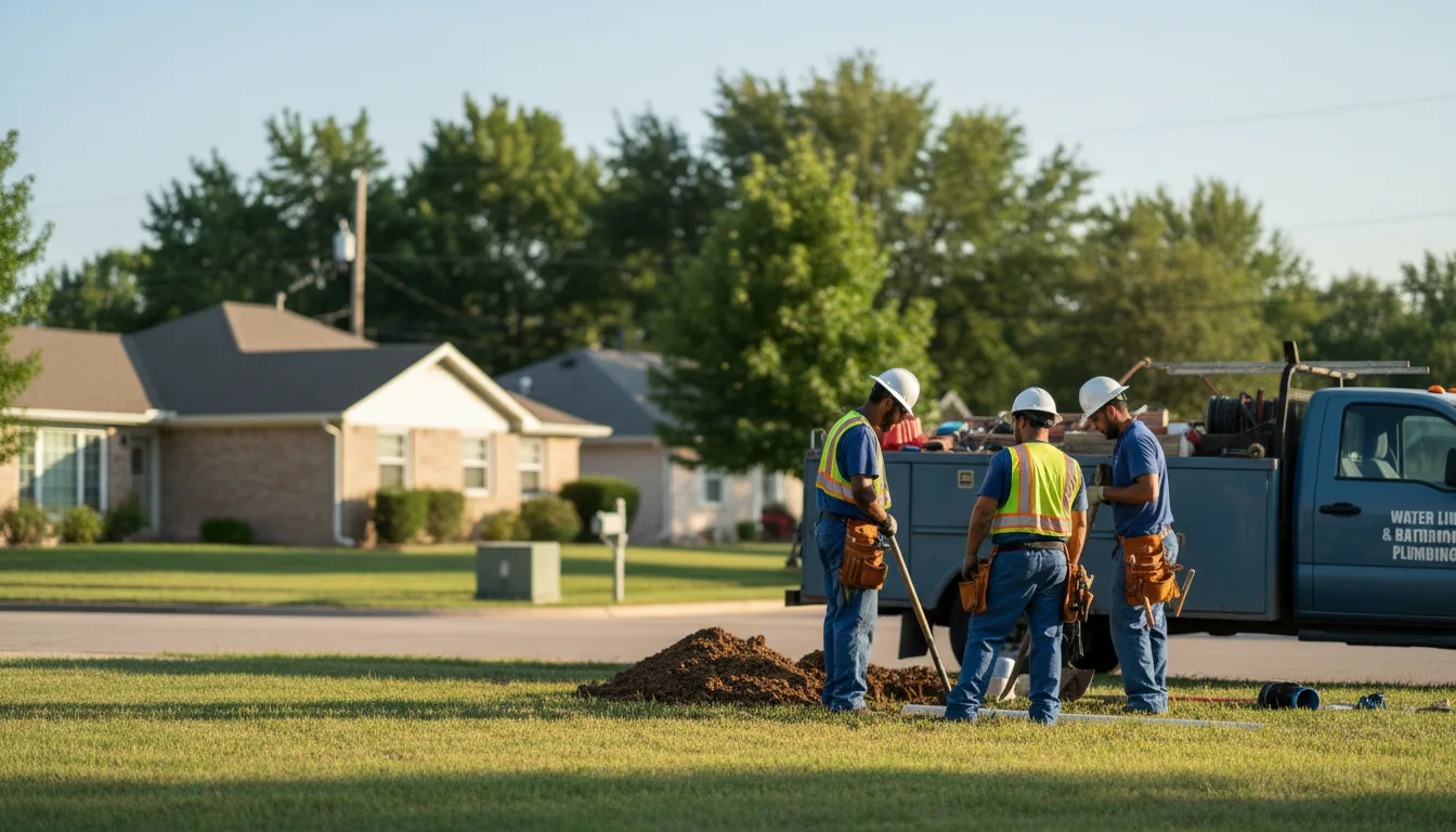 Residential water line and bathroom plumbing service in Fairview, MO
